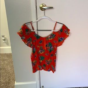 Floral Cold Shoulder Top